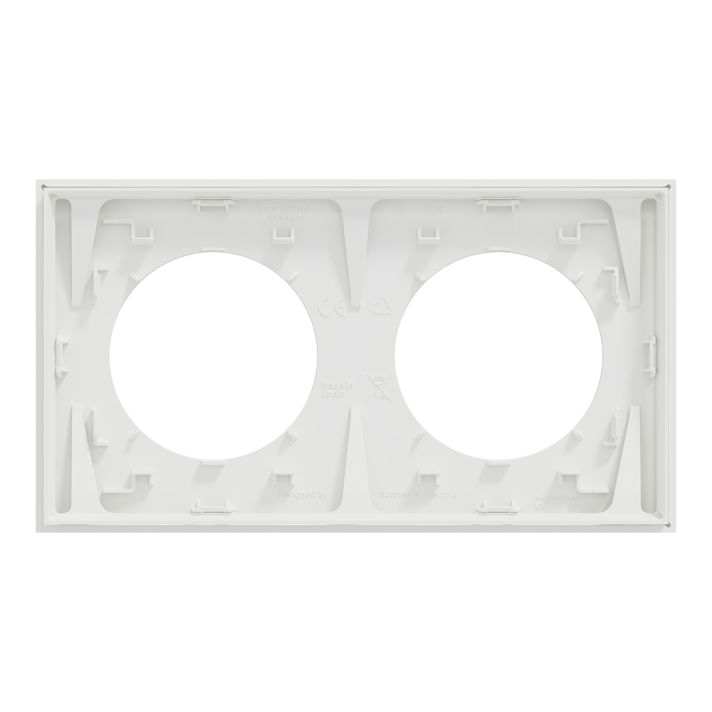 Odace plaque 2 postes blanc